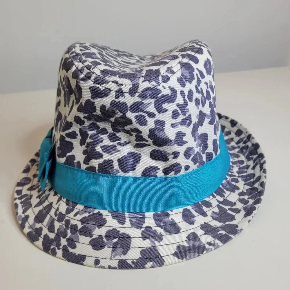 PLACE 1989 Cheetah Leopard Print Fedora Hat with Bow Accent Size Girls Large 10+